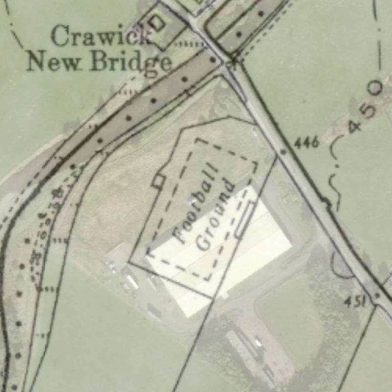 OS map from 1937-61, merged with an aerial photo showing the historic ground and the light industrial building located on top of it 