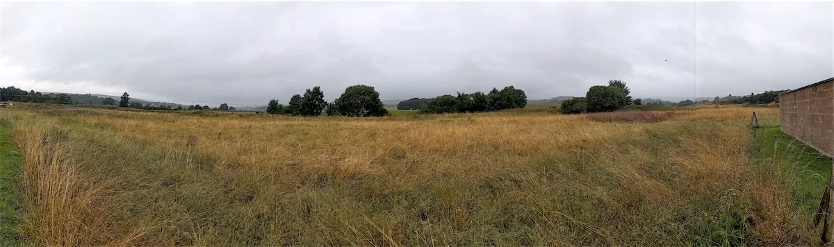 Panoramic view of what is left of the Crawick Holm 'pitch' today
