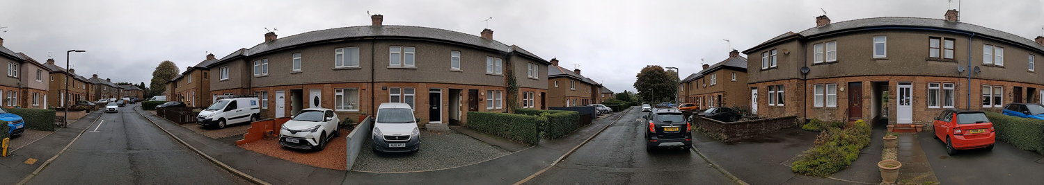 Panoramic view of Kintail Park today, grass in short supply